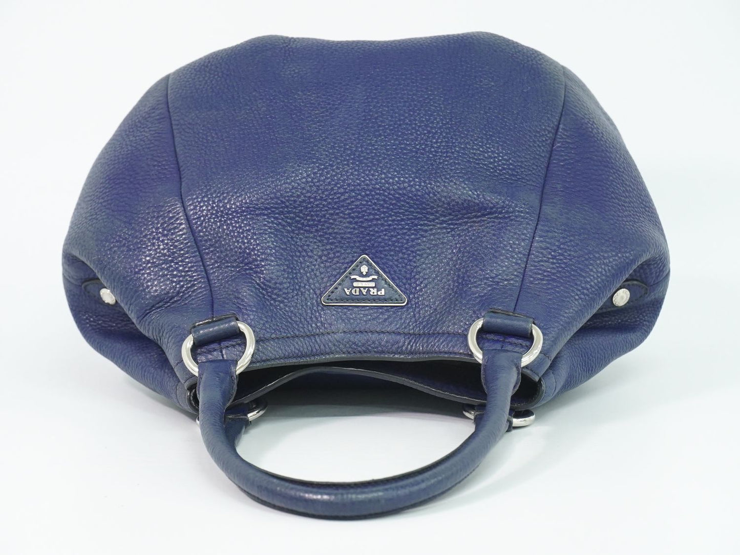 Prada Leather Tote Navy — view 5