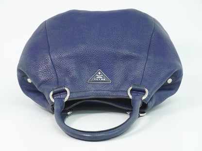 Prada Leather Tote Navy — view 5