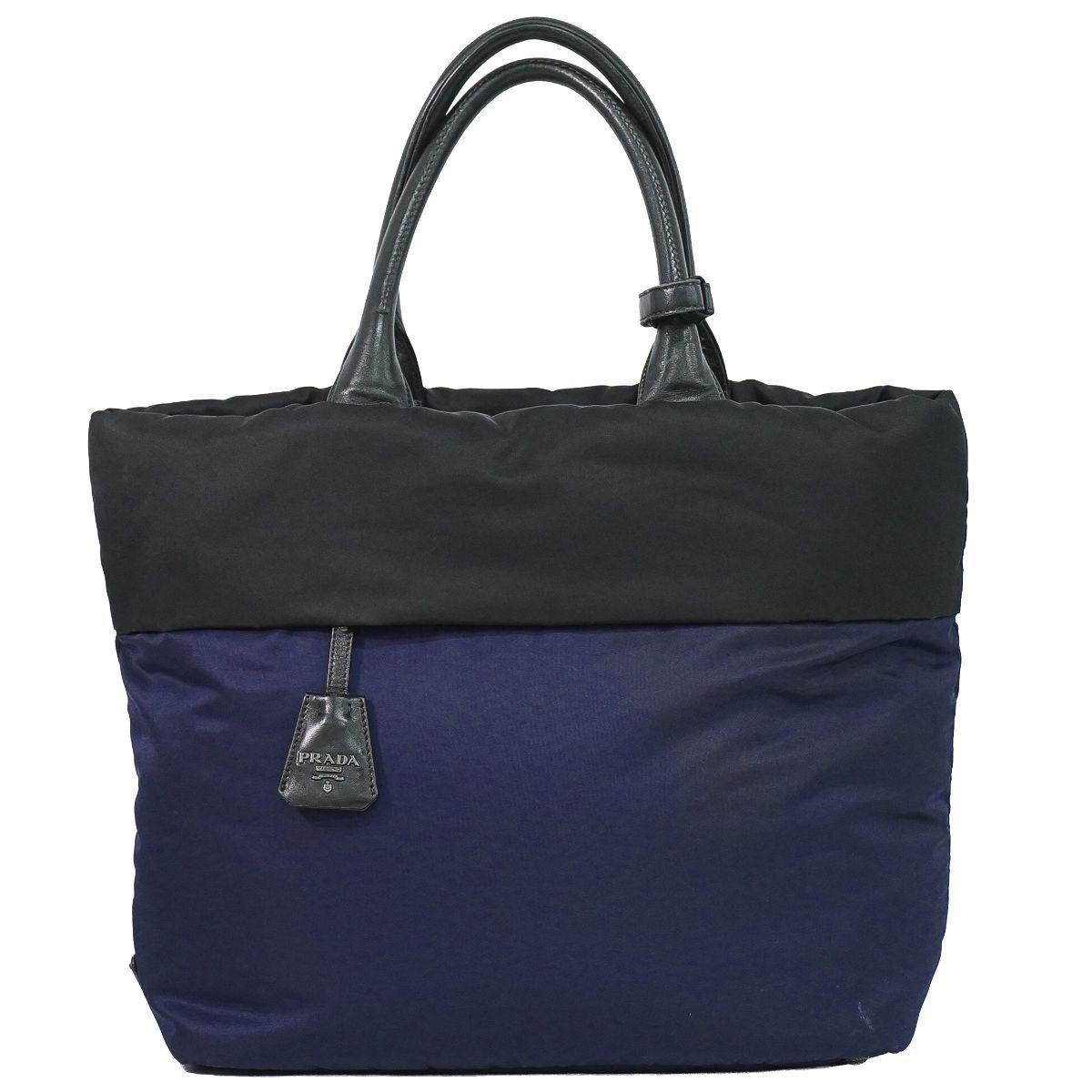 Prada Nylon Tote Navy Black