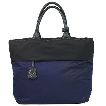 Prada Nylon Tote Navy Black