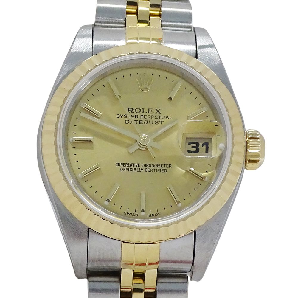 Rolex Datejust Number Watch Automatic Winding at Stainless Steel Gold YG — view 2