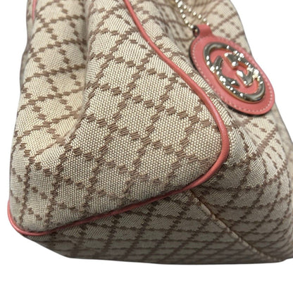 Gucci Diamante Ski Handbag Cotton Leather — view 7