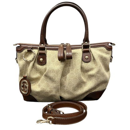 Gucci Ski GG Campus Handbag Canvas Leather