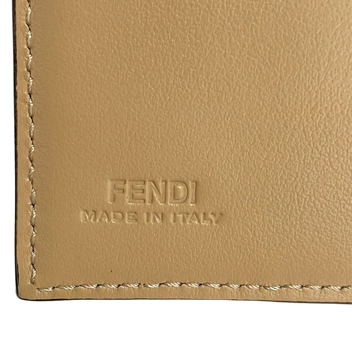 Fendi Trifold Wallet Zucca Pattern Brown Light Pink Multi Floral — view 5