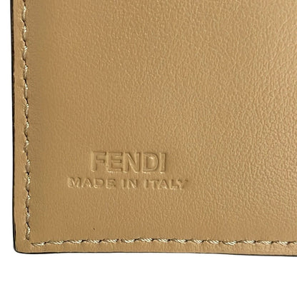 Fendi Trifold Wallet Zucca Pattern Brown Light Pink Multi Floral — view 5
