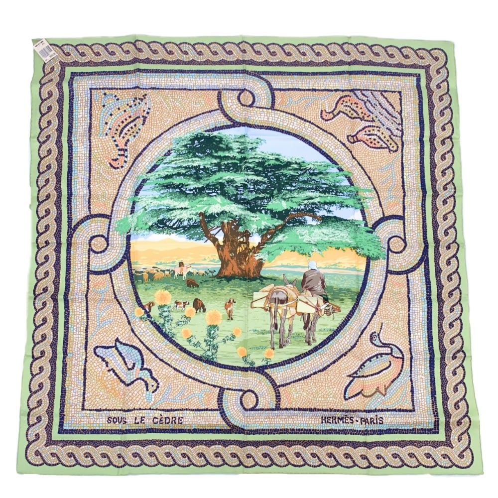 Hermes Carre 90 Under the Himalayan Cedar Sous le Cedre Silk Scarf