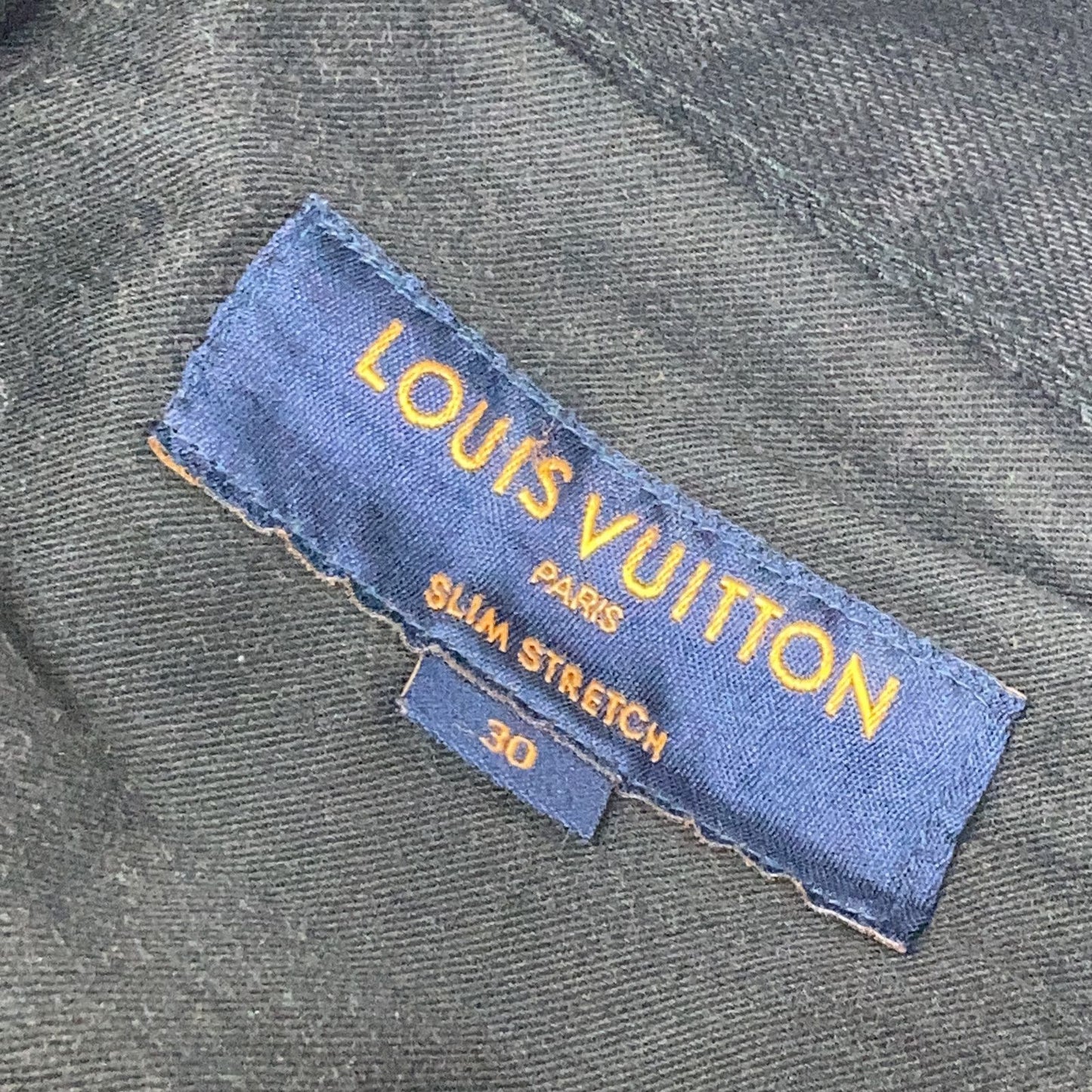 Louis Vuitton Black Monogram Patch Denim Pants 30 — view 3