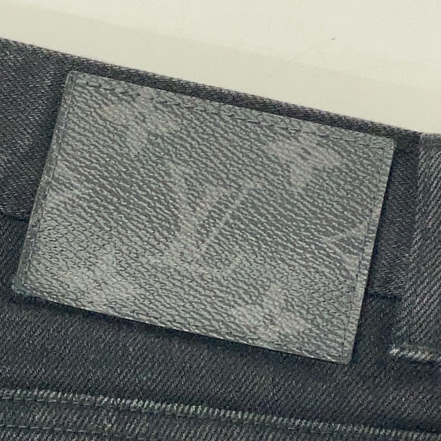 Louis Vuitton Black Monogram Patch Denim Pants 30 — view 6