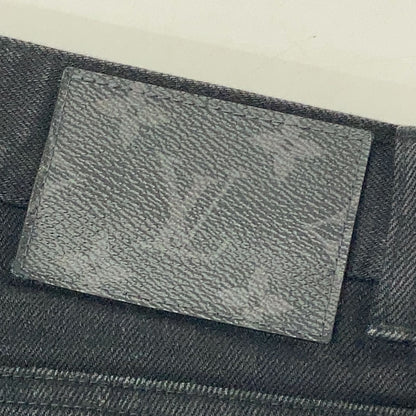 Louis Vuitton Black Monogram Patch Denim Pants 30 — view 6