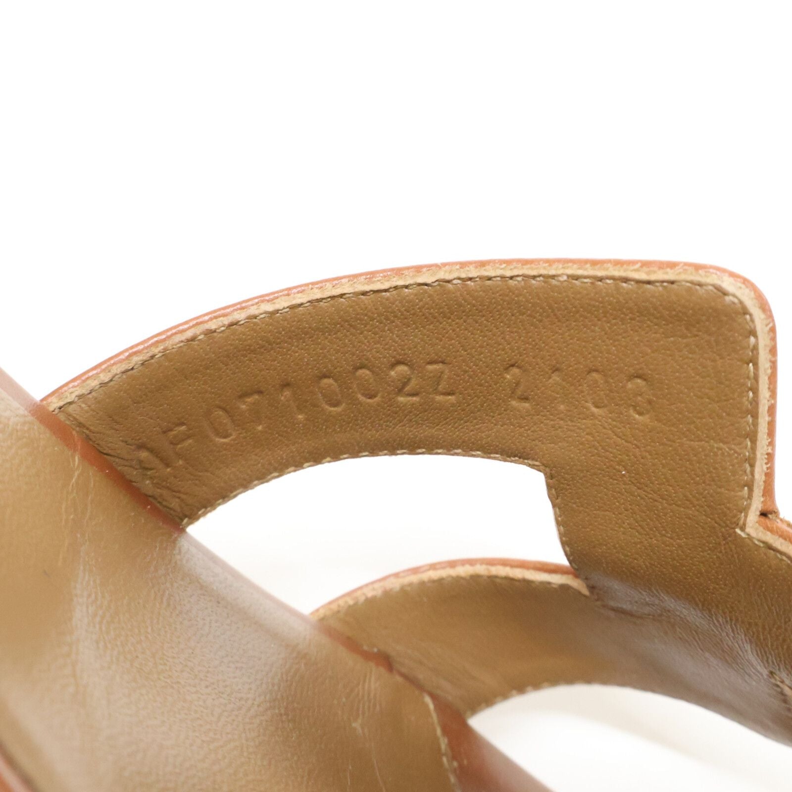 Hermes Brown Gold Leather Oasis Sandals — view 7