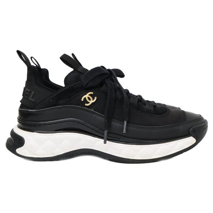 Chanel Velvet Calfskin & Mixed Fiber CC Logo Quilted Embossed Sole Low — view 5