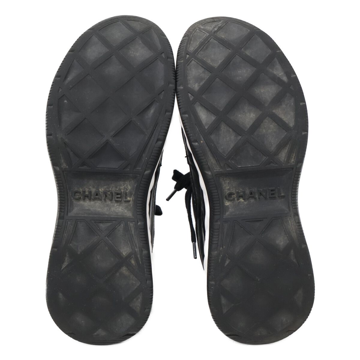 Chanel Velvet Calfskin & Mixed Fiber CC Logo Quilted Embossed Sole Low — view 7