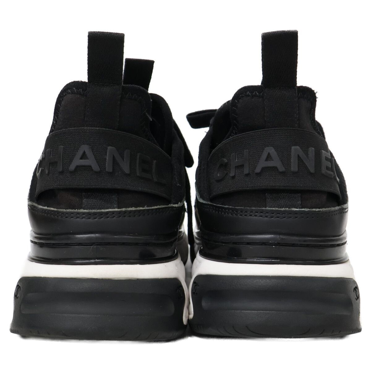 Chanel Velvet Calfskin & Mixed Fiber CC Logo Quilted Embossed Sole Low — view 4