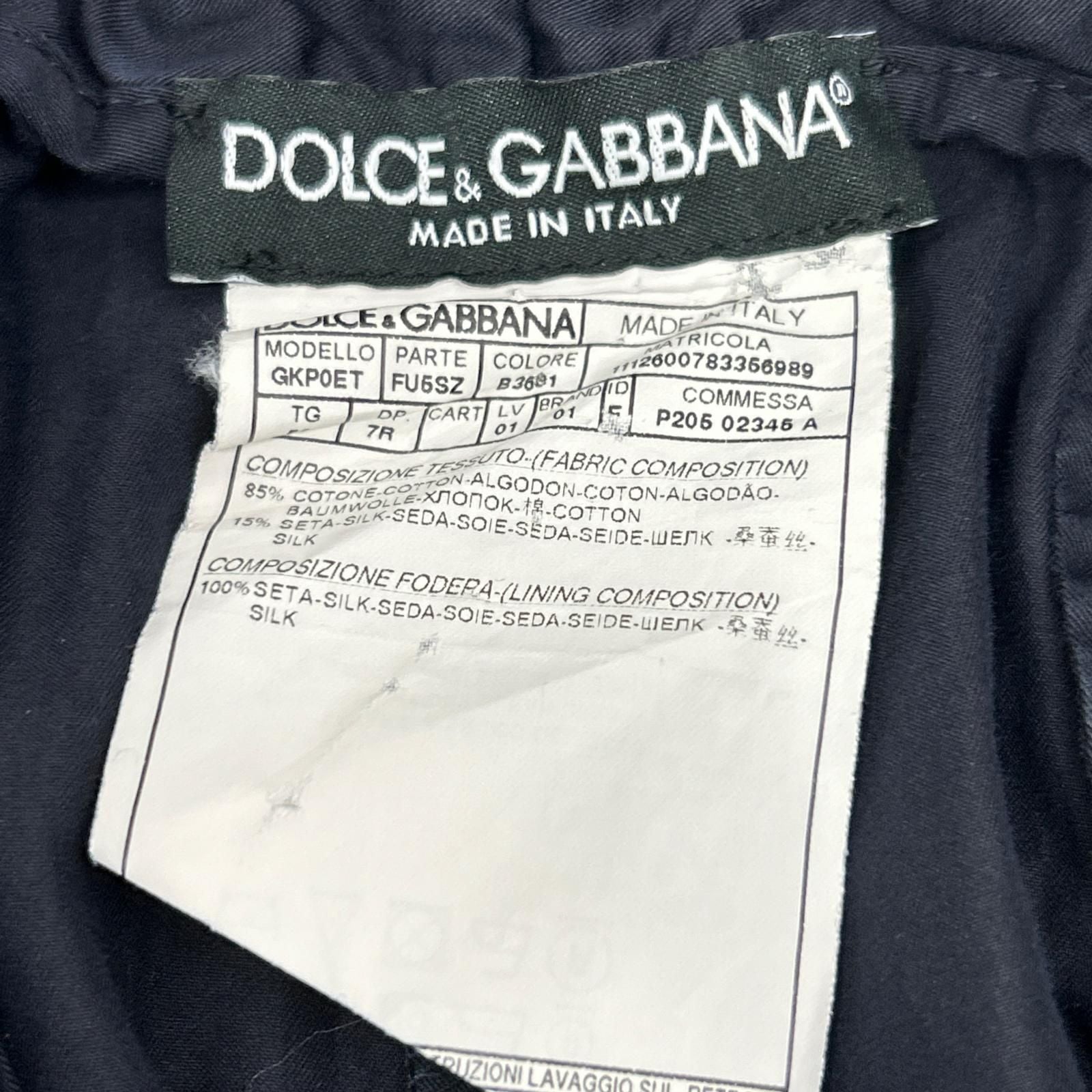 Dolce & Gabbana Navy Cotton Silk E-ji-pants 50 — view 3