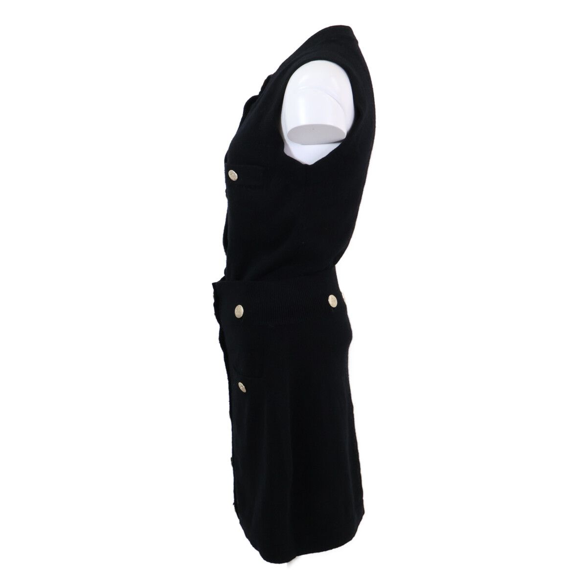 Chanel CC Logo Button Cashmere Sleeveless 34 Shirt — view 2