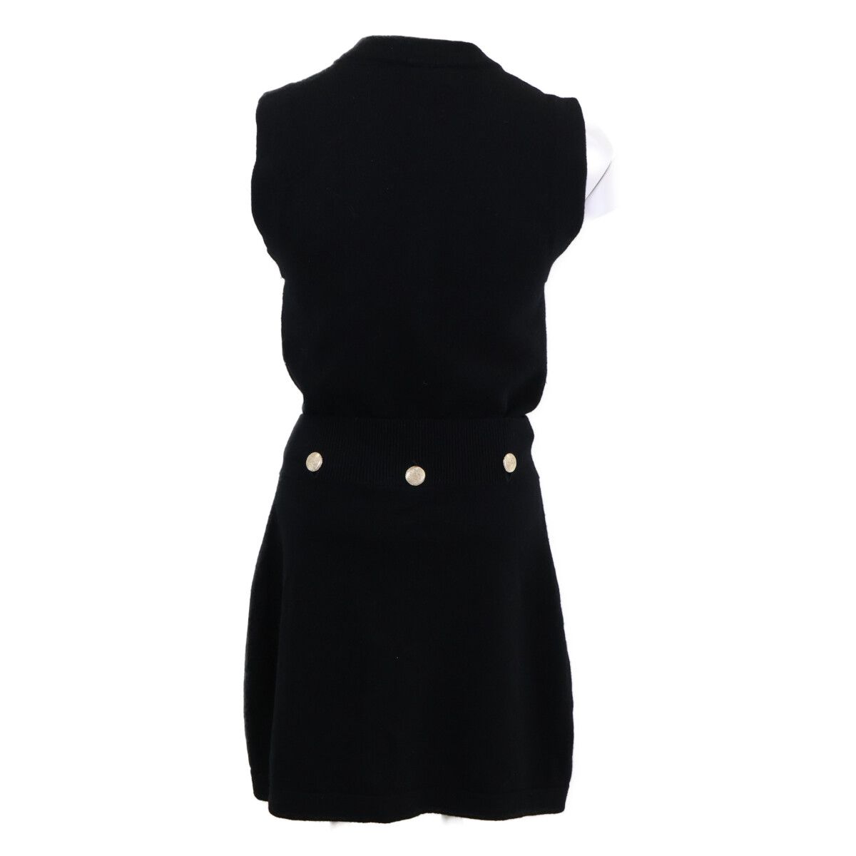 Chanel CC Logo Button Cashmere Sleeveless 34 Shirt — view 3