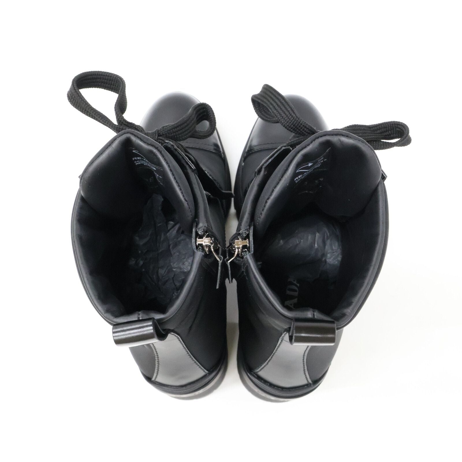 Prada Re-Nylon Triangle Logo Short Boots — view 5