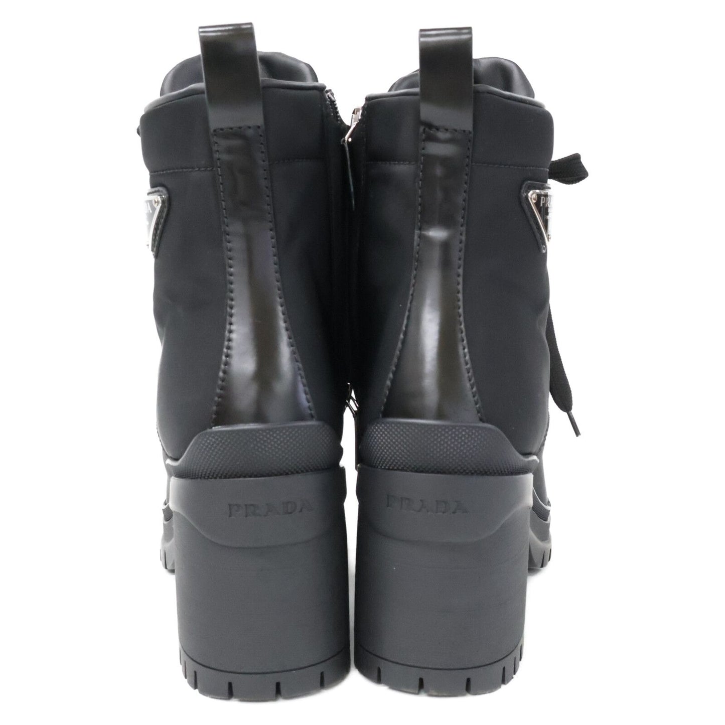 Prada Re-Nylon Triangle Logo Short Boots — view 3