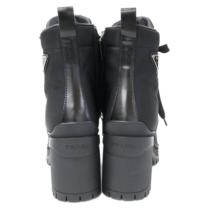 Prada Re-Nylon Triangle Logo Short Boots — view 3