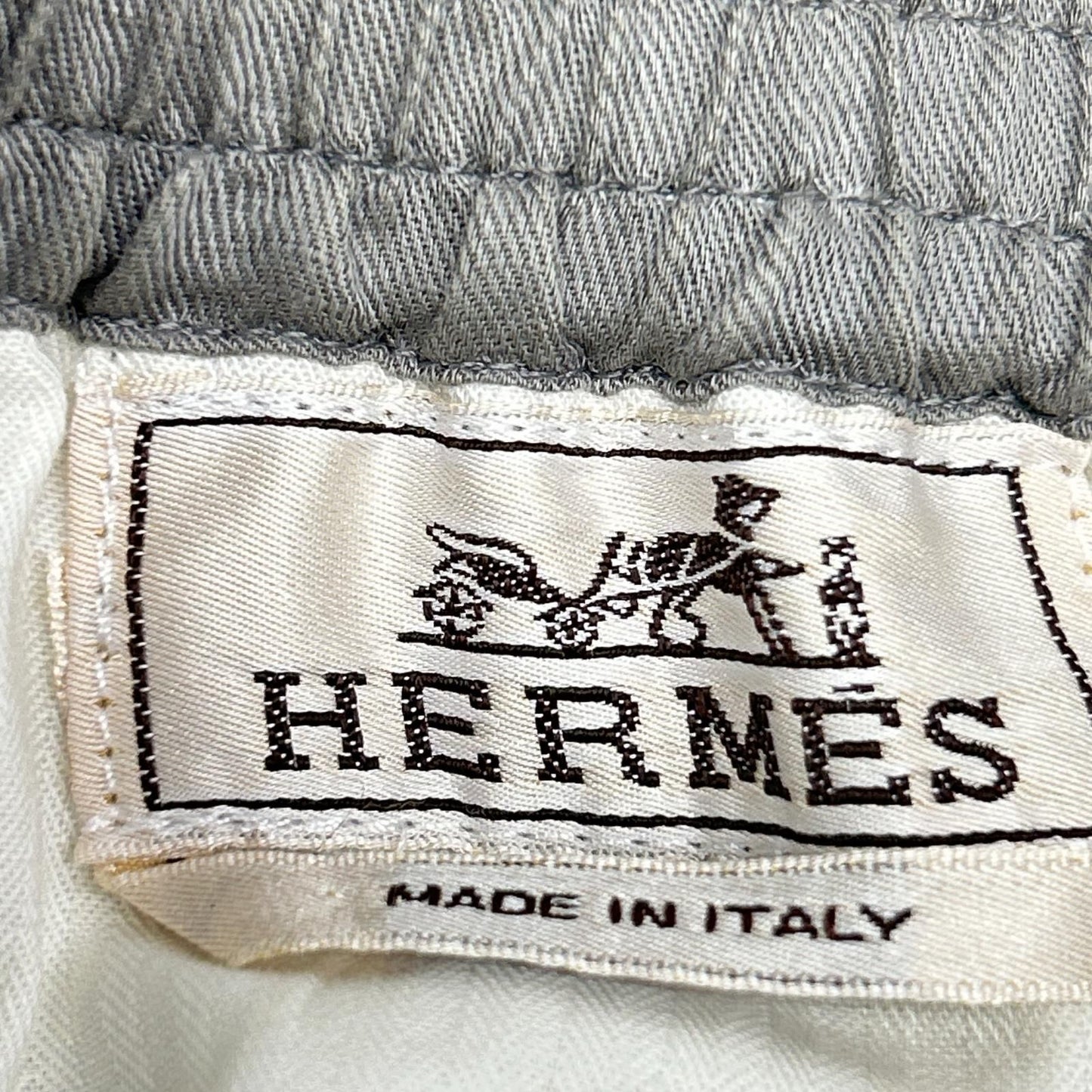 Hermes Gray Linen Blend Cotton Side Mesh Shorts 42 — view 3