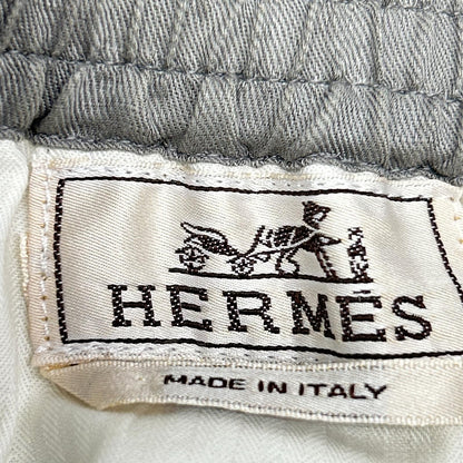 Hermes Gray Linen Blend Cotton Side Mesh Shorts 42 — view 3