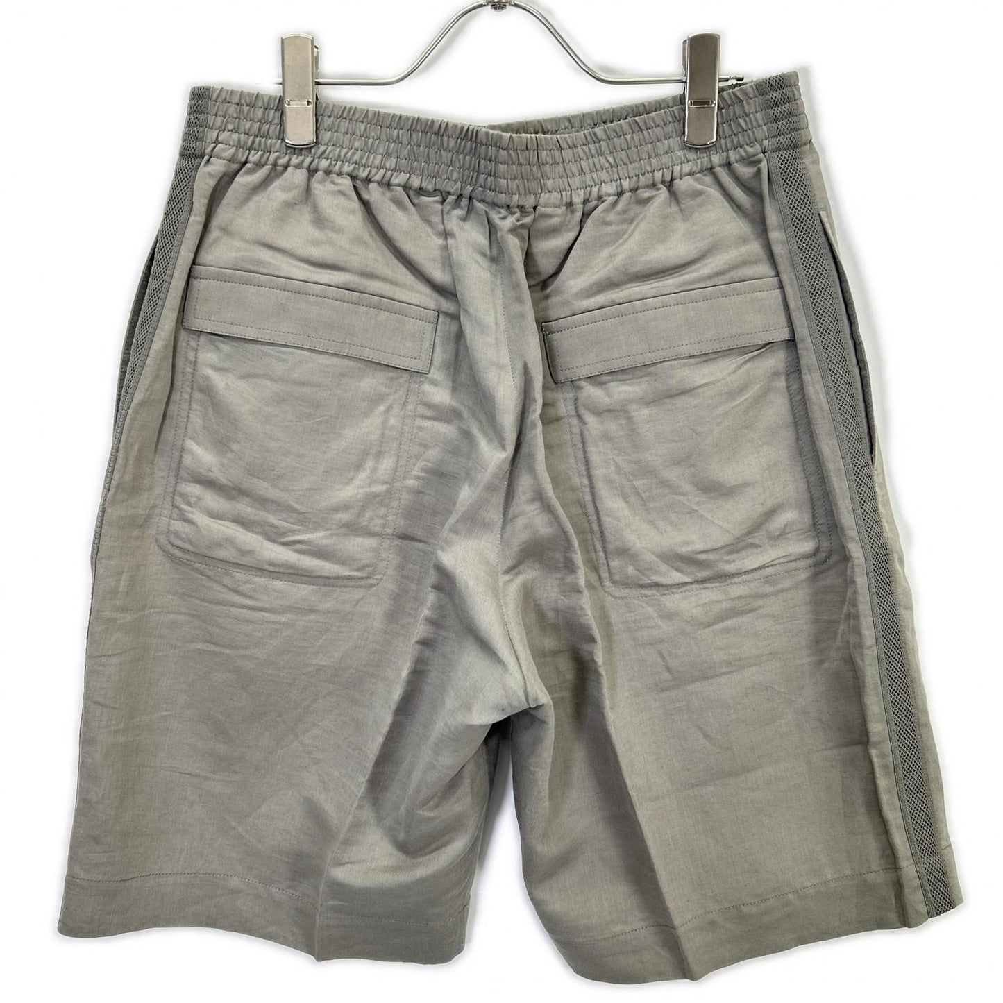 Hermes Gray Linen Blend Cotton Side Mesh Shorts 42 — view 2