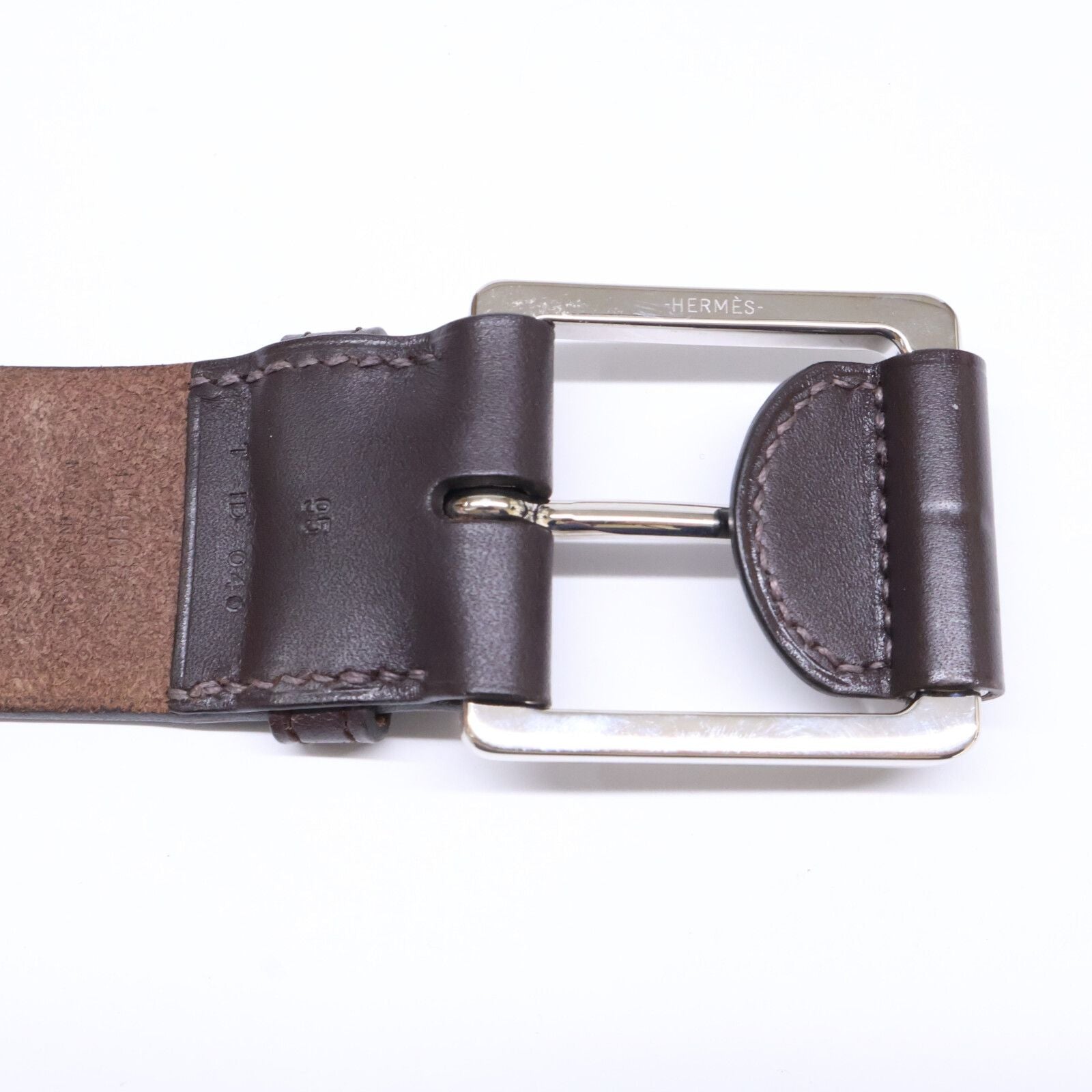 Hermes Buckle T with Tab Leather 95 Belt — view 5