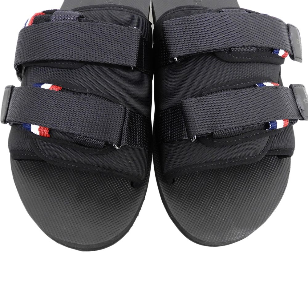 Moncler Slide Works Tricolor Velcro Sandals Shoes Black — view 3