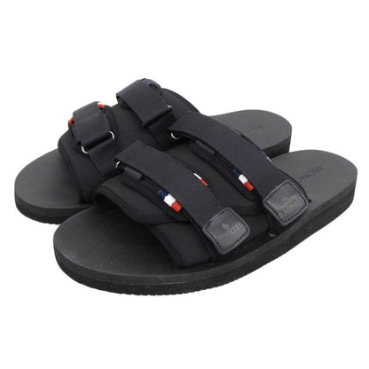 Moncler Slide Works Tricolor Velcro Sandals Shoes Black
