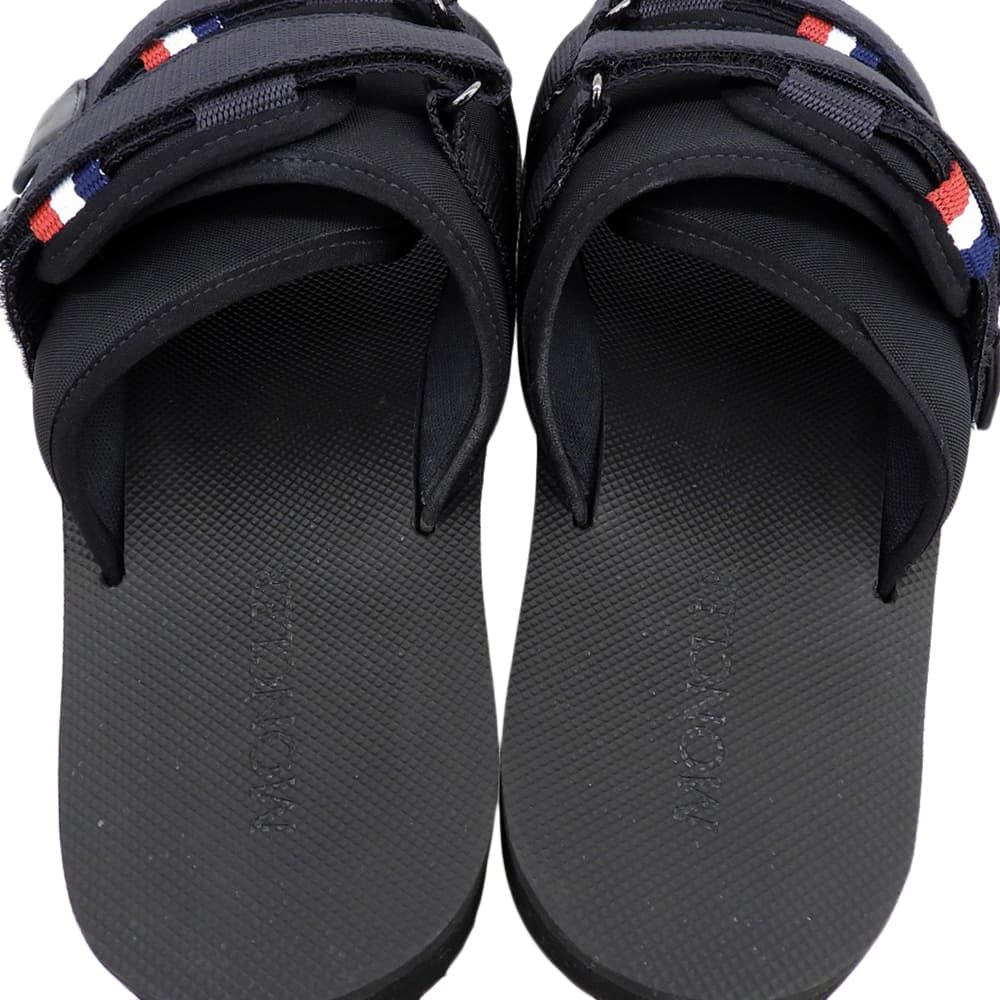 Moncler Slide Works Tricolor Velcro Sandals Shoes Black — view 4