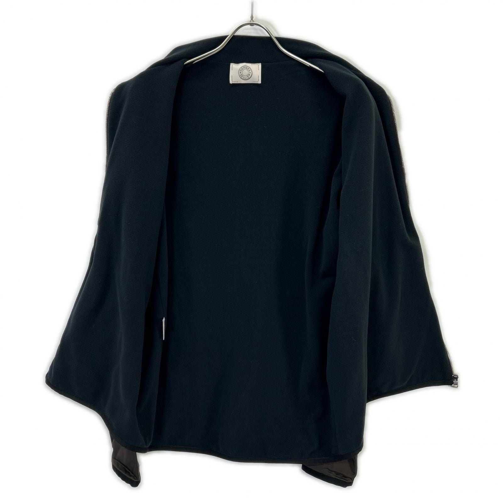Hermes Brown Fleece Lining Nylon Jacket XL — view 3