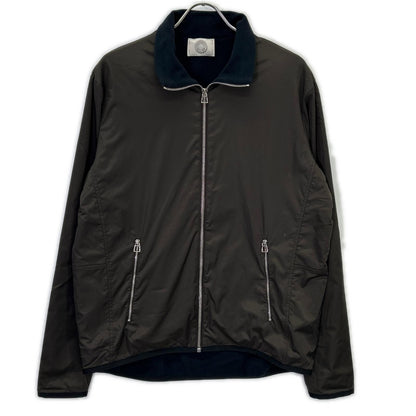 Hermes Brown Fleece Lining Nylon Jacket XL