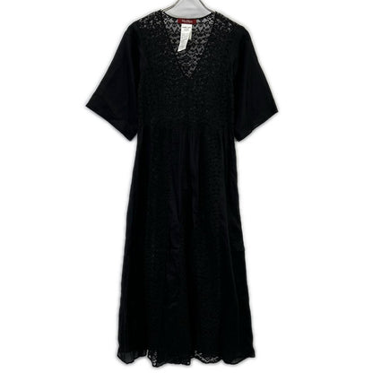 Max Mara Maxmara Studio Black Cotton Lace Dress with Camisole 36 — view 4