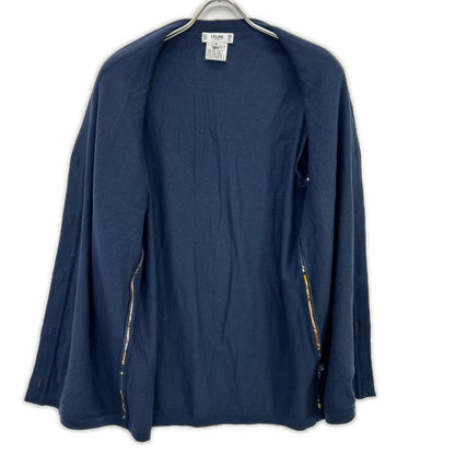 Celine Navy Vintage Scarf Pattern Silk Cardigan 40 — view 3