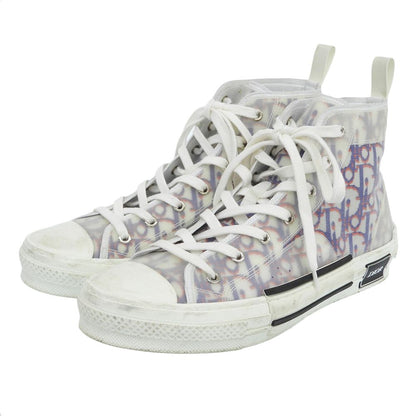 Dior Allover Pattern High Cut Sneakers White