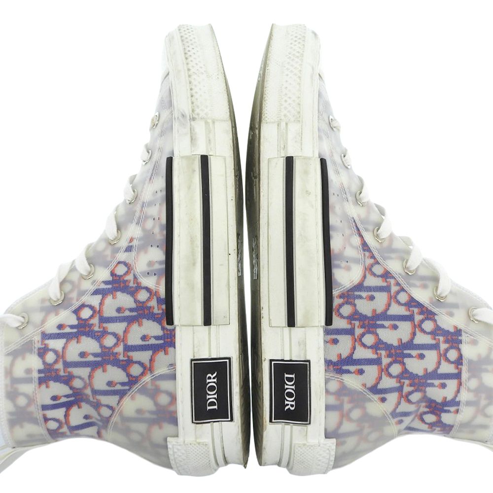 Dior Allover Pattern High Cut Sneakers White — view 4