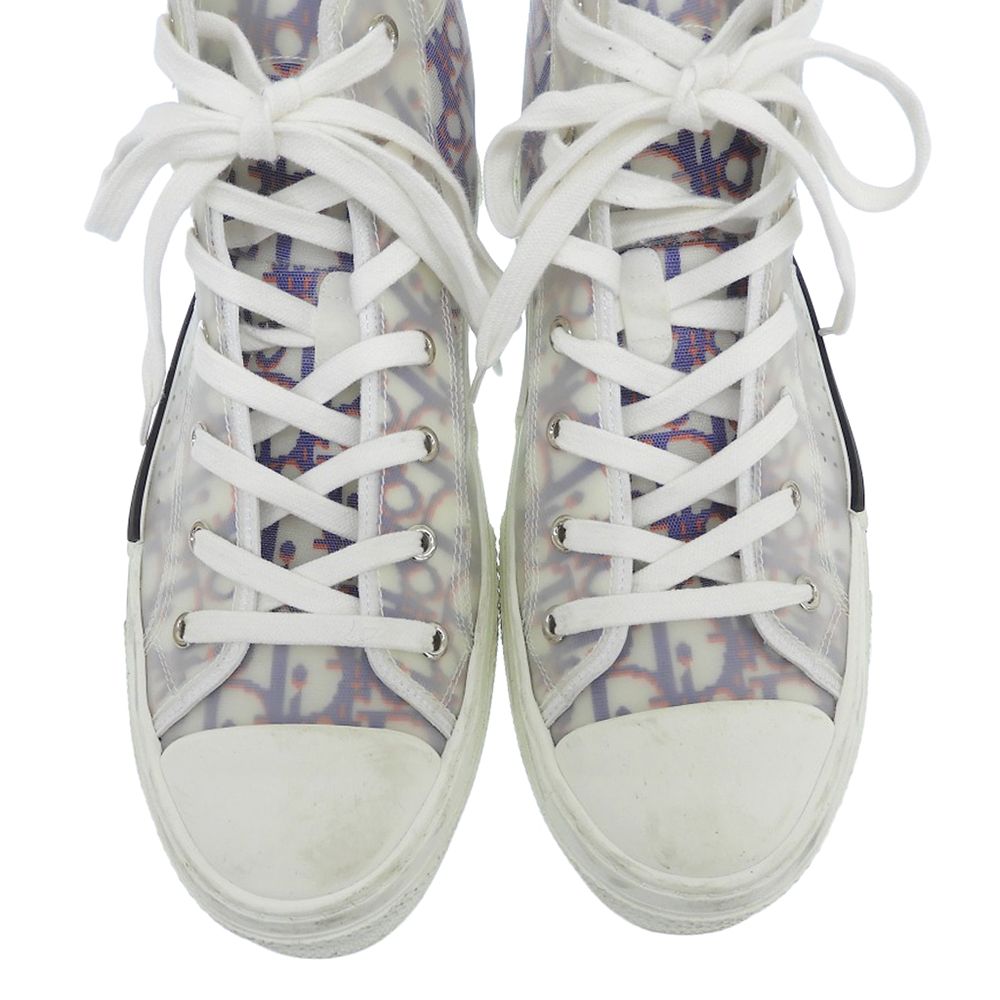 Dior Allover Pattern High Cut Sneakers White — view 3