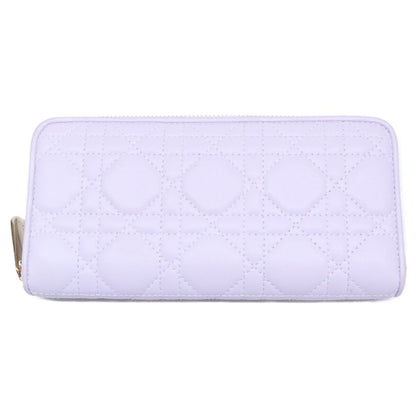 Dior Lady Dior Voyageur Voyage Cannage Round Zip Wallet Handbag