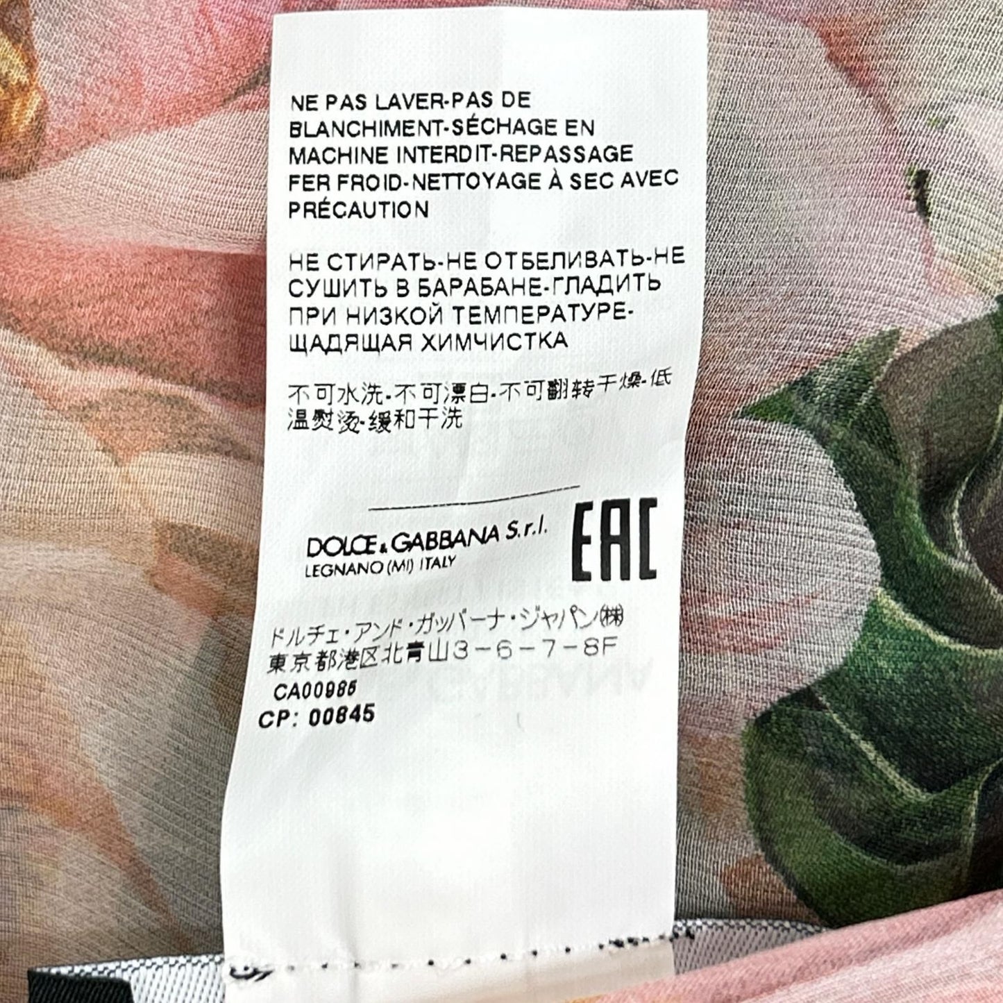 Dolce & Gabbana Silk Chiffon Flower Print Ribbon Tie Blouse 46 — view 5