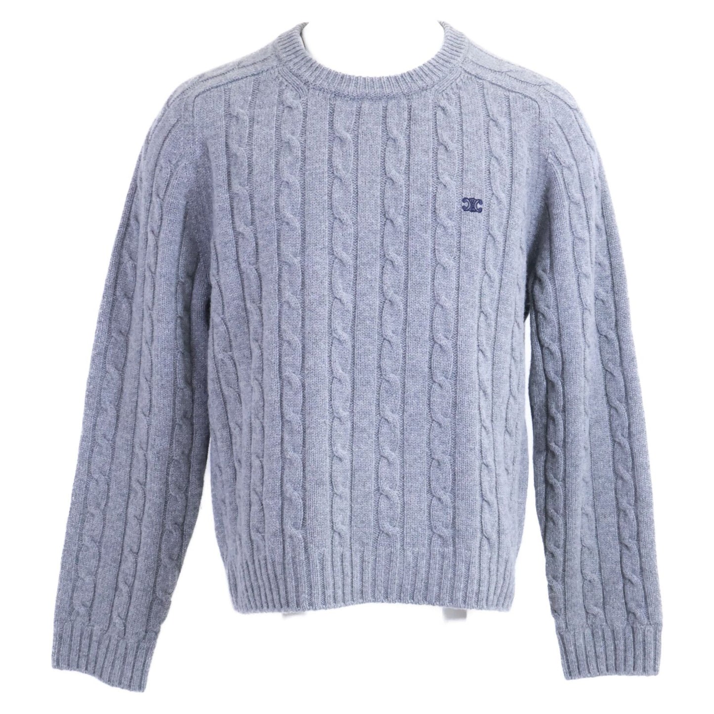 Celine Triomphe Sweater Cashmere Cable Knit XL