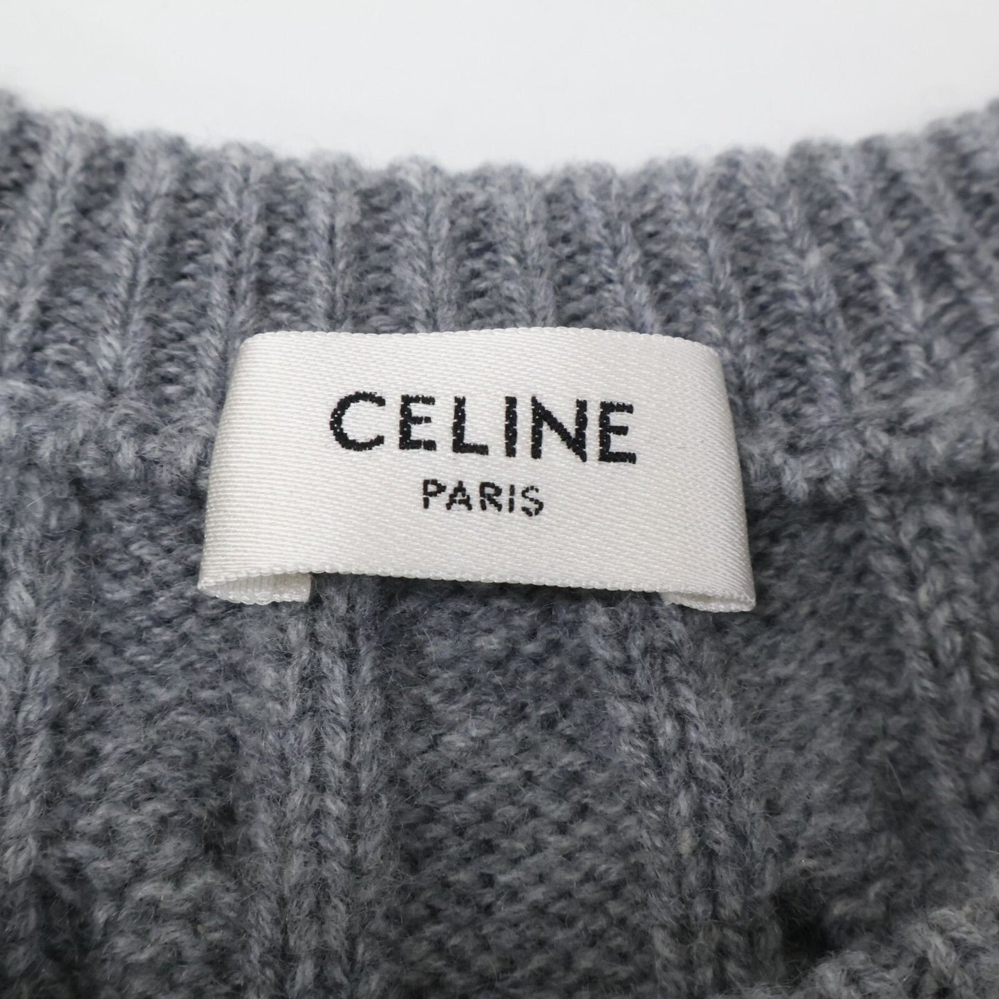 Celine Triomphe Sweater Cashmere Cable Knit XL — view 4