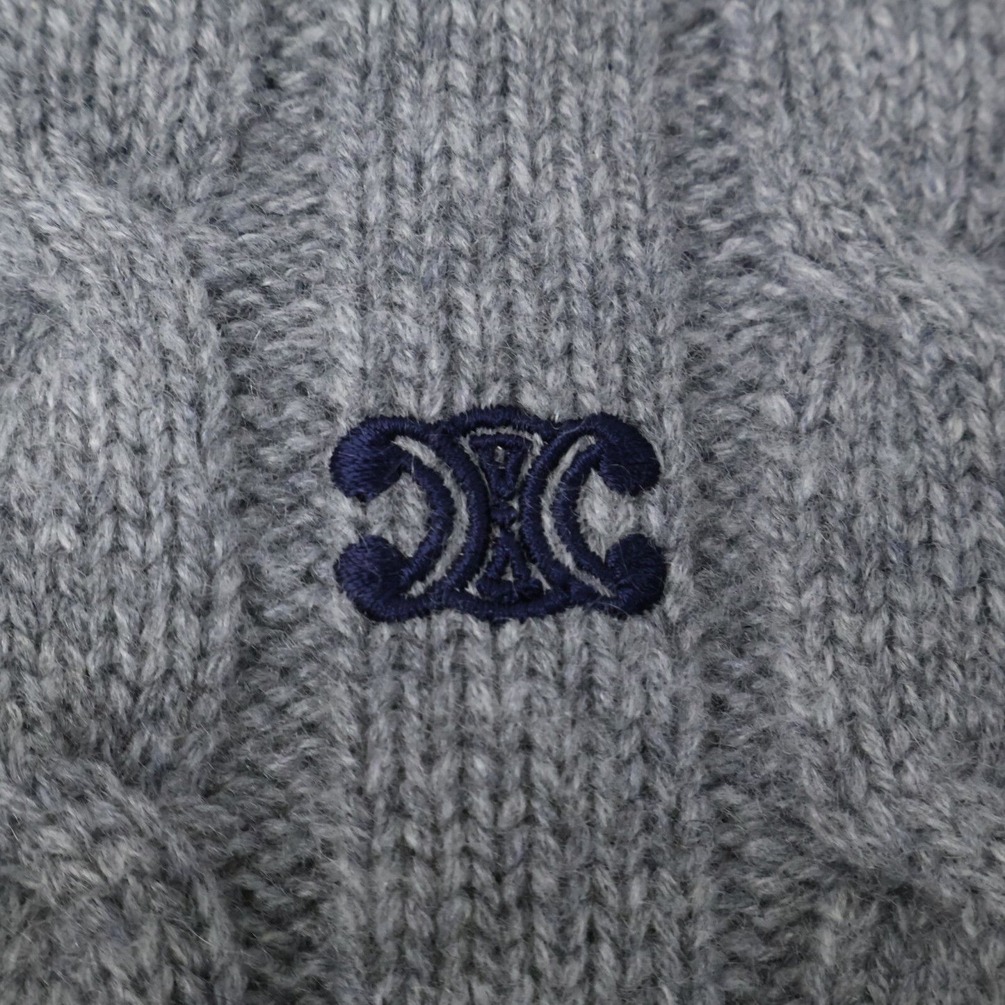 Celine Triomphe Sweater Cashmere Cable Knit XL — view 7