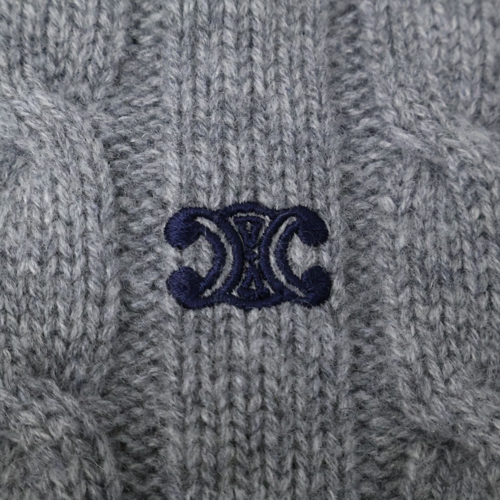 Celine Triomphe Sweater Cashmere Cable Knit XL — view 7