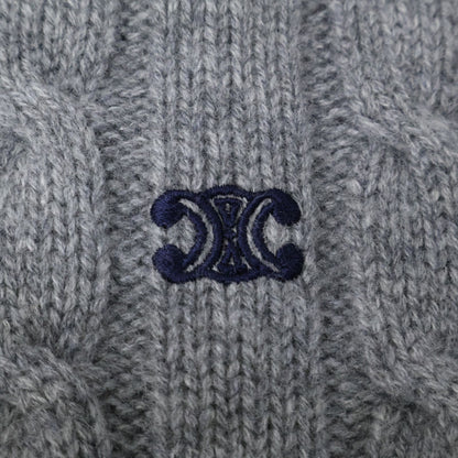 Celine Triomphe Sweater Cashmere Cable Knit XL — view 7