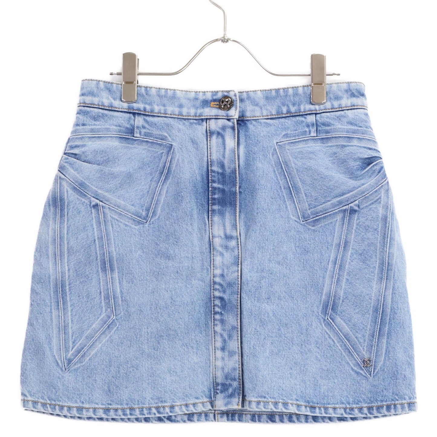Chanel Ribbon Jeans Blue Skirt