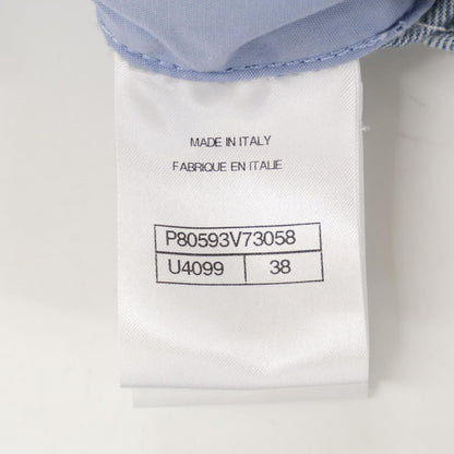 Chanel Ribbon Jeans Blue Skirt — view 4