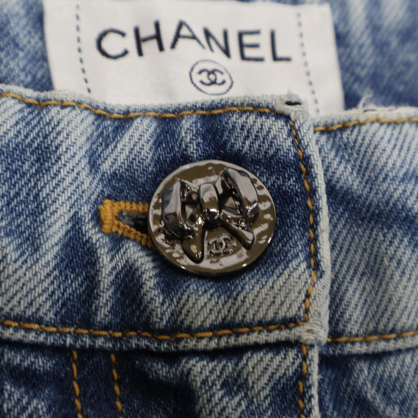 Chanel Ribbon Denim Pants 36 — view 7