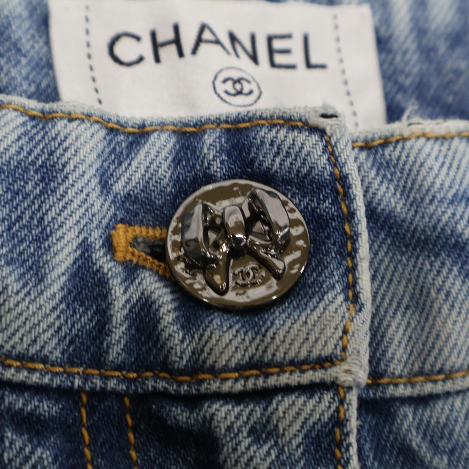 Chanel Ribbon Denim Pants 36 — view 7