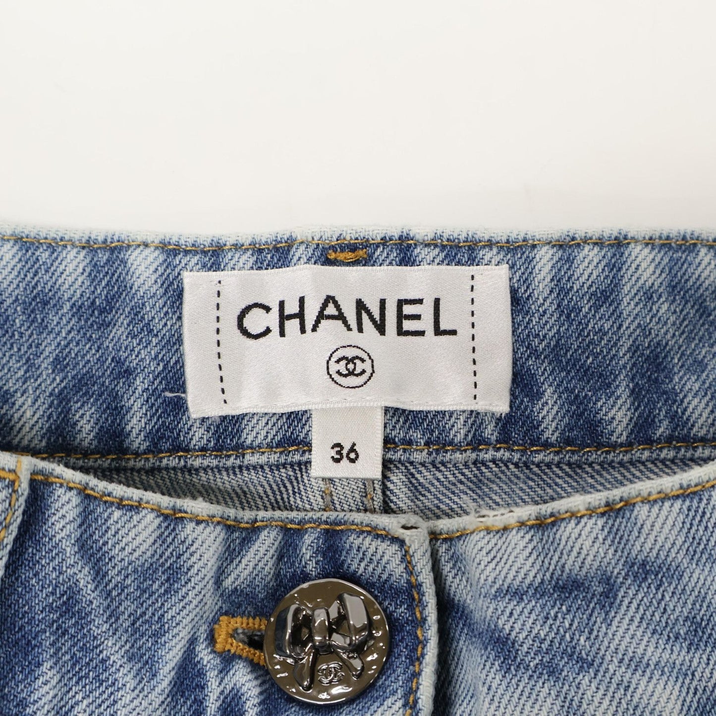 Chanel Ribbon Denim Pants 36 — view 3
