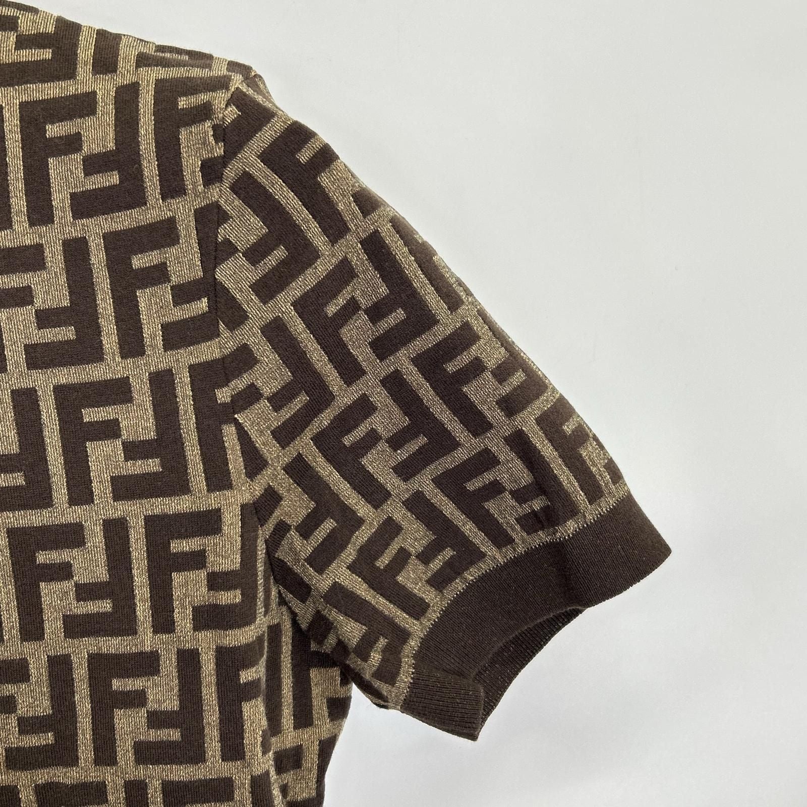 Fendi Brown Zucca Knit Sweater 40 — view 6
